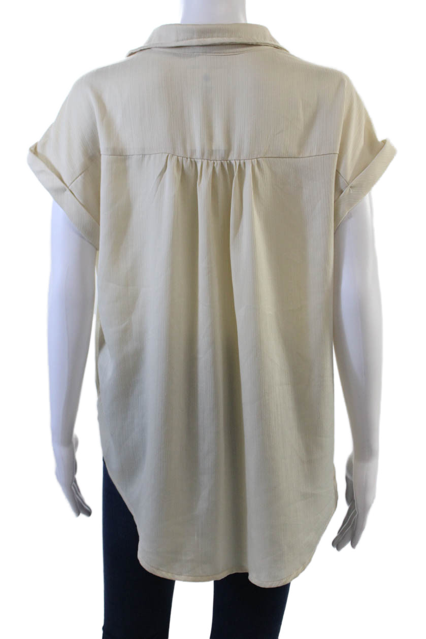 Commense Womens Ribbed Buttoned-Down Cuffed Short… - image 3