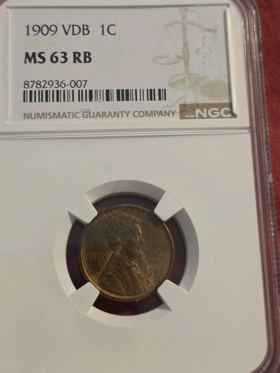 MS 63 Graded 1909 Year Lincoln Wheat US Small Cents (1909-1958