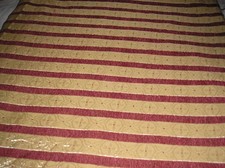 Upholstery/Drapery Fabric Remnant Burgundy  Metallic/Shimmering Gold Striped