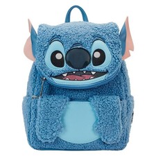 Mini Mochila Bolso Azul Loungefly Disney Stitch Peluche Sherpa Cosplay - NUEVA
