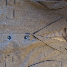 Stafford Lambswool Tweed Blazer Gray 46R Two-Button Notch Lapel Herringbone