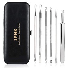 JPNK Blackhead Remover Comedone Extractor Acne 6 Count Pack of 1 , Silver