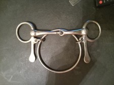 Used Dexter bit half cheek snaffle bit 5 in stainless steel Aldonian