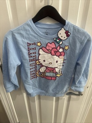 Jumping Beans Size 7 Hello Kitty Cowgirl Fleece Sweatshirt Blue