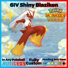 ✨Shiny Blaziken 6IV✨ Pokemon Scarlet & Violet 🚀Fast Trade🚀 Gen 3 Starter