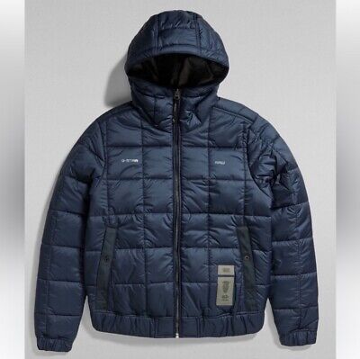 G-Star Raw Men's Meefic Square Quilted Hooded Jacket Dark G-Star Raw Men's Meefic Square Quilted Hooded Jacket Dark