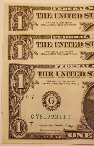 Sequential 1985 $1 Dollar Bill (Lot) Fancy Serial Number in Order G Chicago BEP - Picture 9 of 10