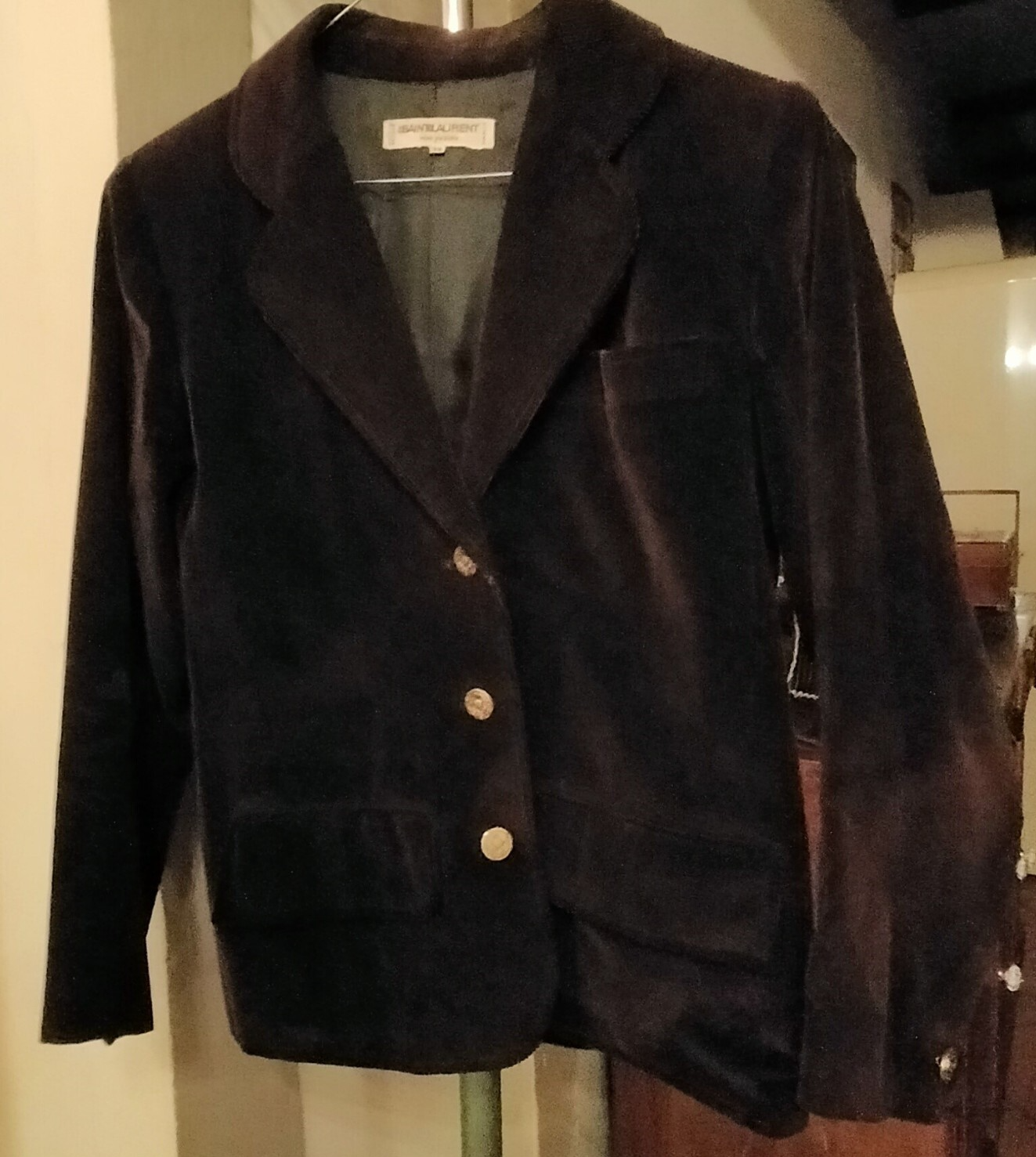 Yves Saint Laurent giacca velluto marrone scuro taglia 38 francese