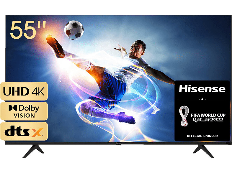 HISENSE 55A6CG LED TV (Flat, 55 Zoll / 139 cm, UHD 4K, SMART TV, VIDAA U5)