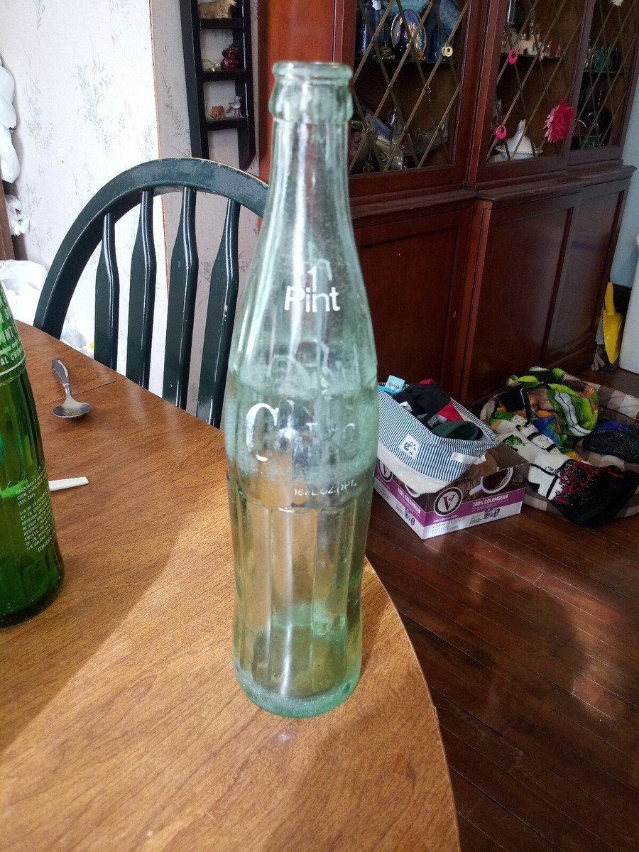 Coca Cola Coke Green Glass 1 Pint Bottle 16oz. Defiance, OH. Vtg
