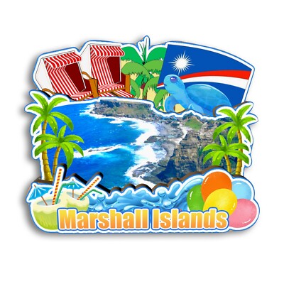 Marshall Islands Refrigerator magnet 3D travel souvenirs wood