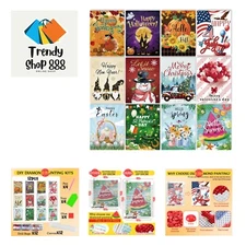 12 Sets Seasonal Diamond Painting Kits Full Drill Rhinestones Art Colorful Ca...