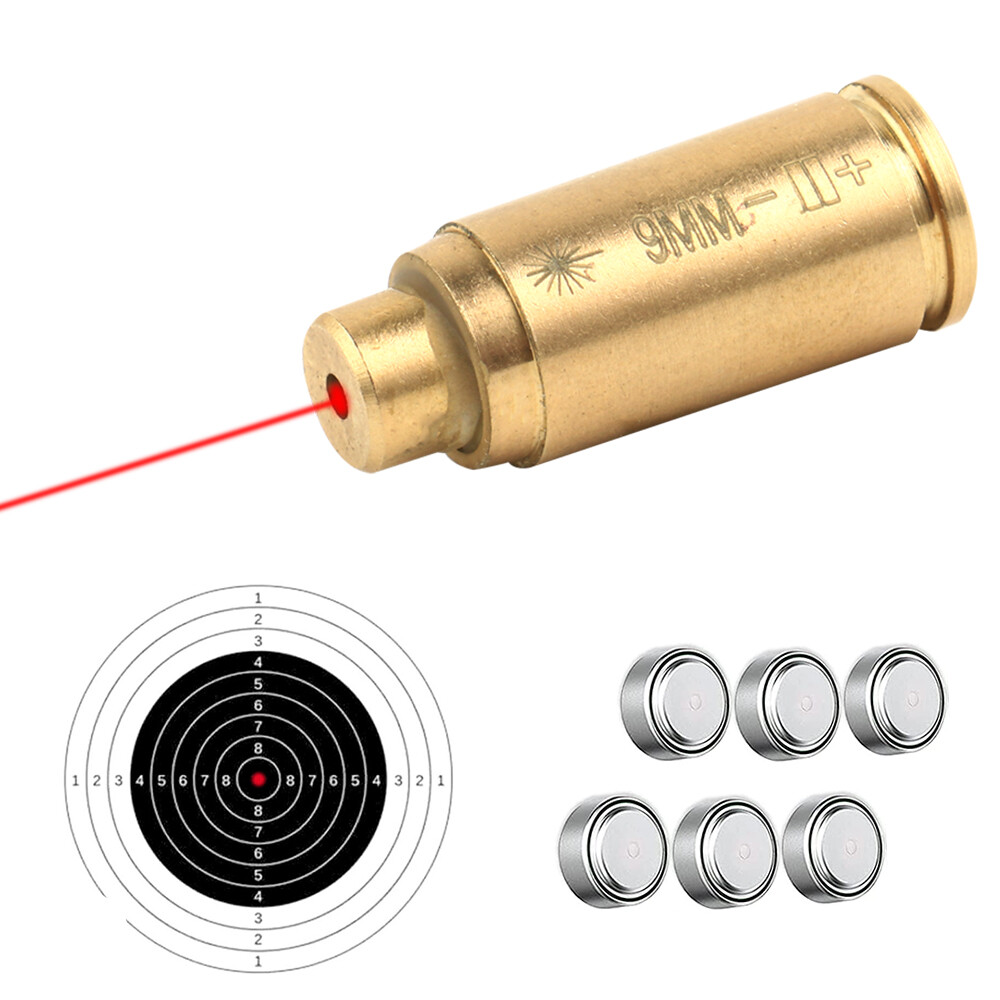 Brass CAL 9mm Red Laser Bore Sight Cartridge Bullet Shap