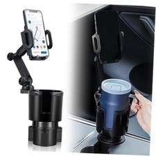 Car Cup Holder Expander Adjustable Base with Phone Mount 360 Rotation 3.78"-1