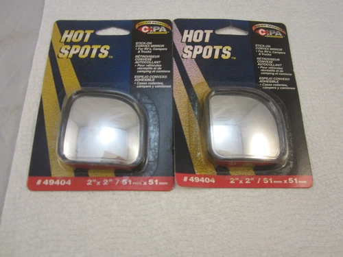 CIPA 49404 Wedge Hot Spot Blind 2”x2” Mirror, Convex Glass w/ Stick-on Mount