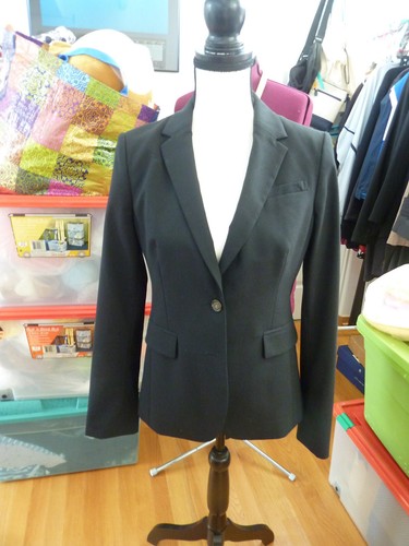 Banana Republic, Banana Republic Womens Blazer Black Stretch Two Button Lined Work Suit Jacket 6