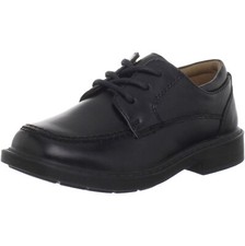 NEW Hush Puppies Kid Carleton Oxford Black Lace Up Square Toe Comfort Dress Shoe