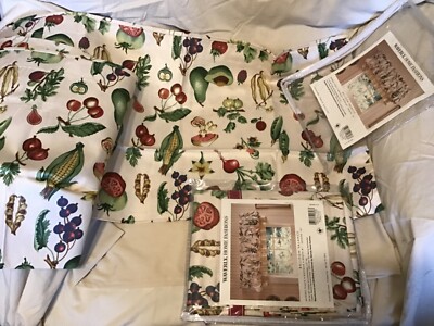 Waverly Balloon Valances Market Place Antique 81'' x 14'' Cotton Veggies set of 2