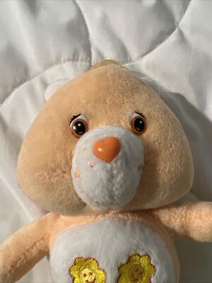Vintage 2002 Care Bear FRIEND BEAR Retired Orange/Peach Sunflower