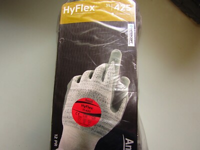 Ansell HyFlex  11-425- 12 PAIR- gloves size 9,  -cut protection level 3- New