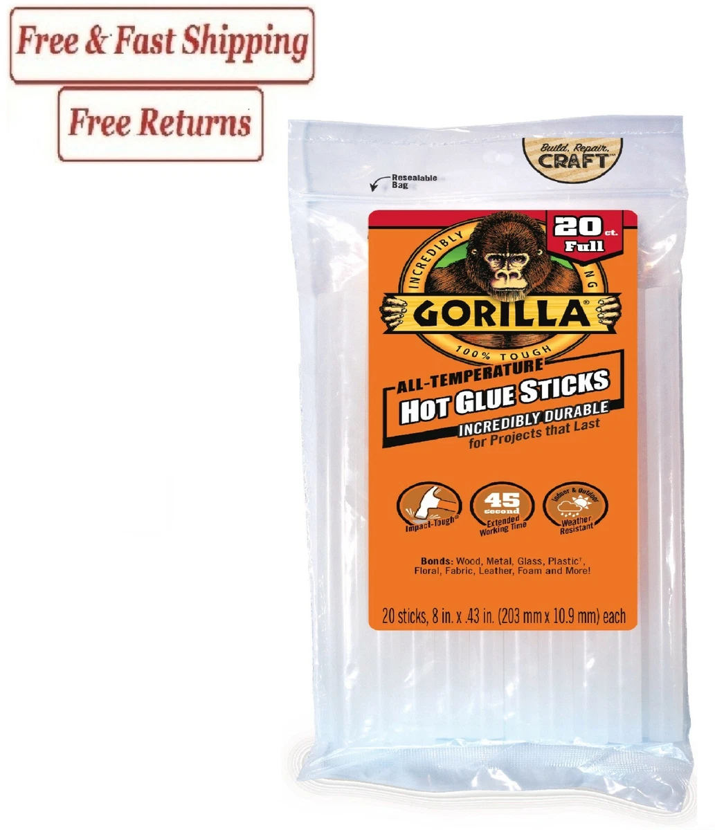 Gorilla Hot Glue Gun Kit Dual Temp Full Size plus 30 Hot Glue Sticks