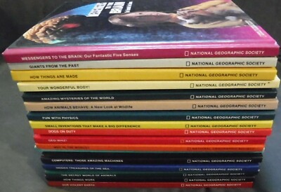 Lot of 17 vintage National Geographic Books For World Explorers, Hardcover