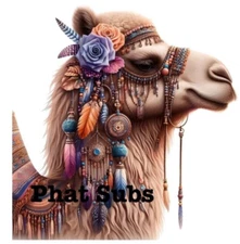 Sublimation Print Feathered Camel Ready To Press Heat Transfer