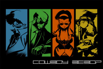 Cowboy Bebop Spike Spiegel Faye Valentine Jet Black Lineup Poster