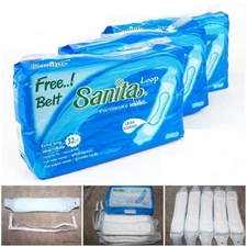 3x NAPKINS SANITARY LOOPED POSTPARTUM PATIENTS AFTER SURGERY FREE BELT 30 PADS.