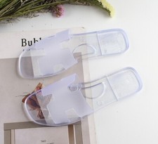 Fashion casual transparent crystal jelly slippers ladies flip flops flat