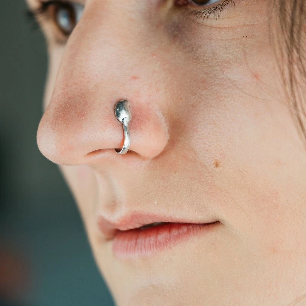 Oxidised German Silver Traditional Boho Gypsy Clip On Nose Pin eBay