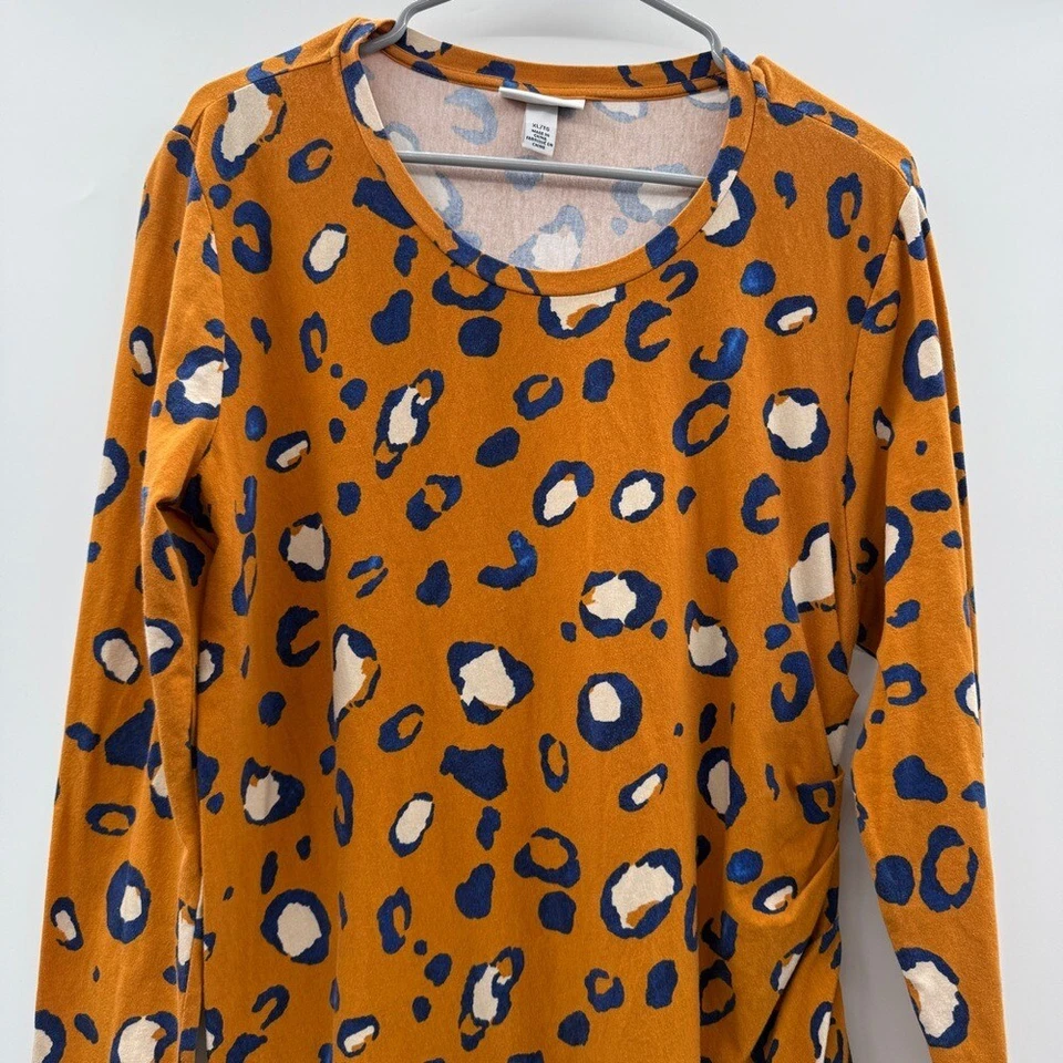 Vestido 3.1 Phillip Lim X Target Manga Larga Estampado Guepardo Acanalado Hasta la Rodilla XL Foto 3 de 4