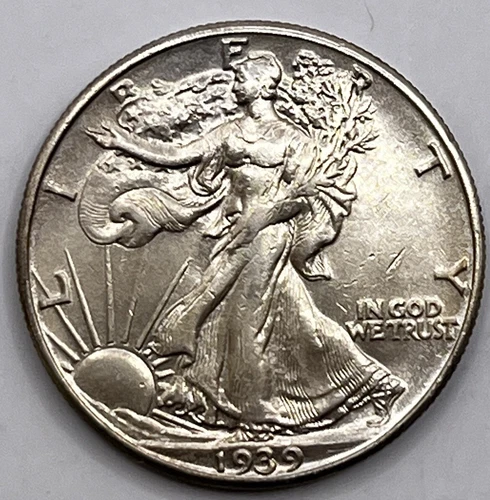 1939-D 50C Walking Liberty Half Dollar AU - 25060
