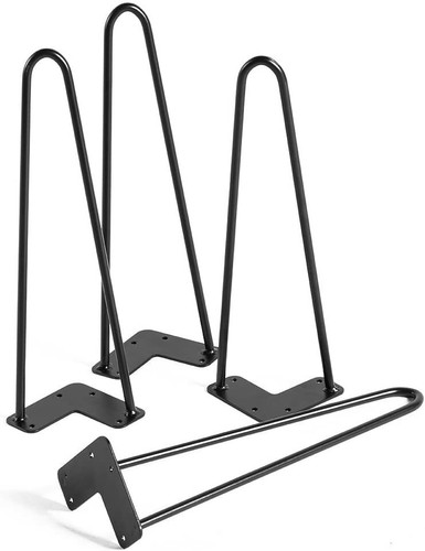 4 x Haarnadel Beine / Haarnadel Beine Set für Möbel Bank Schreibtisch Tisch Metall Stahl - Bild 7 von 16