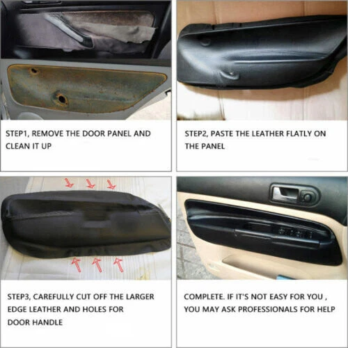 4*Nueva cubierta de panel de reposabrazos de puerta de cuero gamuza para VW Golf MK4 Bora Jetta 4 puertas Foto 4 de 4