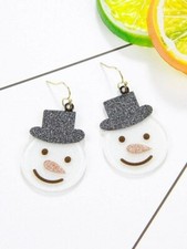 Christmas Snowman Drop Earrings