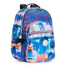 Mochila grande acolchada Kipling Seoul Go - Combo de prisma impreso
