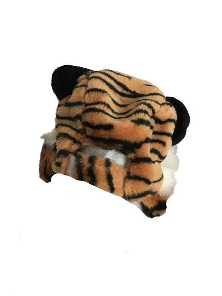Winter Animal Tiger Plush Soft Adult Hat - Image 3 of 4