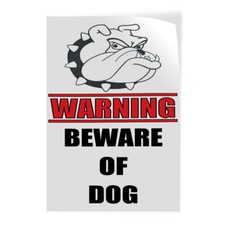 Door Decals Vertical Vinyl Stickers Multiple Sizes Warning Beware of Dog B Vinyl