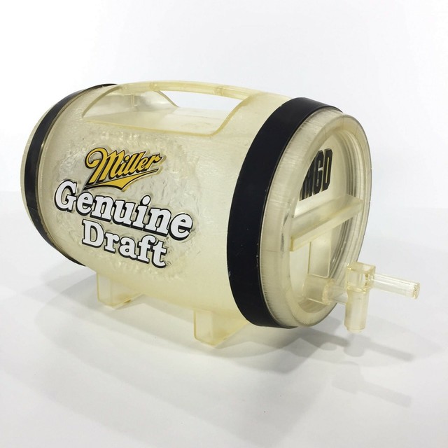 Miller Genuine Draft 64oz Plastic Mini Beer Keg Barrel Advertising MGD