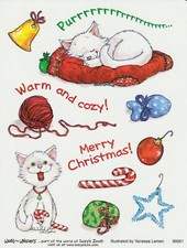 Suzy's Zoo Stickers 25 Sheets Merry Christmas Cat Kitten Warm Cozy
