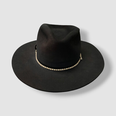 Worth & Worth Men's Black Beaver Felt Dyed Coin Charm Hat Size 60cm
