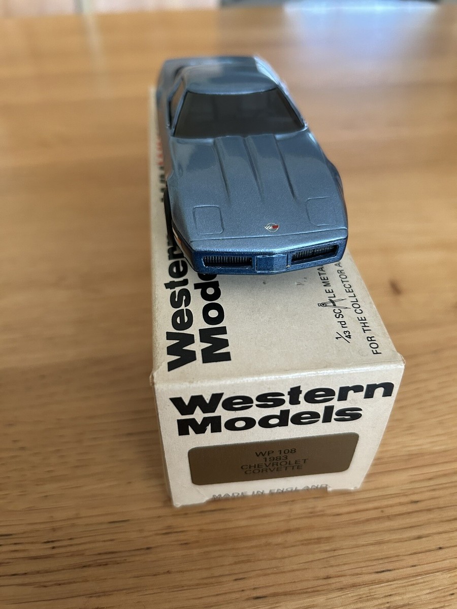 Miniature Western Models Chevrolet Corvette 1983 1/43 - Bleu - Boîte D'origine - Manque Rétros