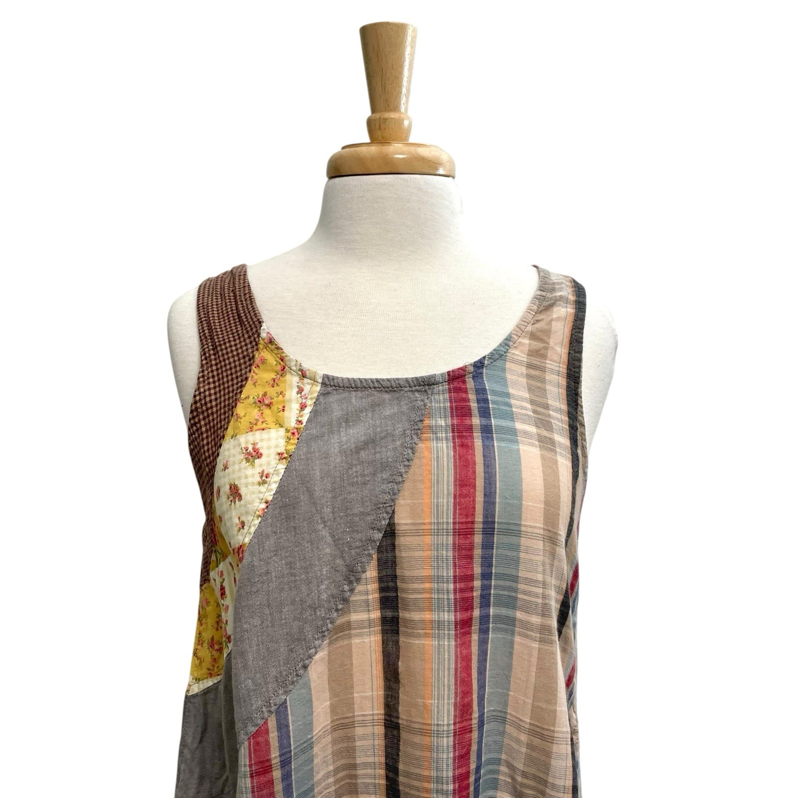 Hippie Gypsy Cottagecore Patchwork Sleeveless Dre… - image 2