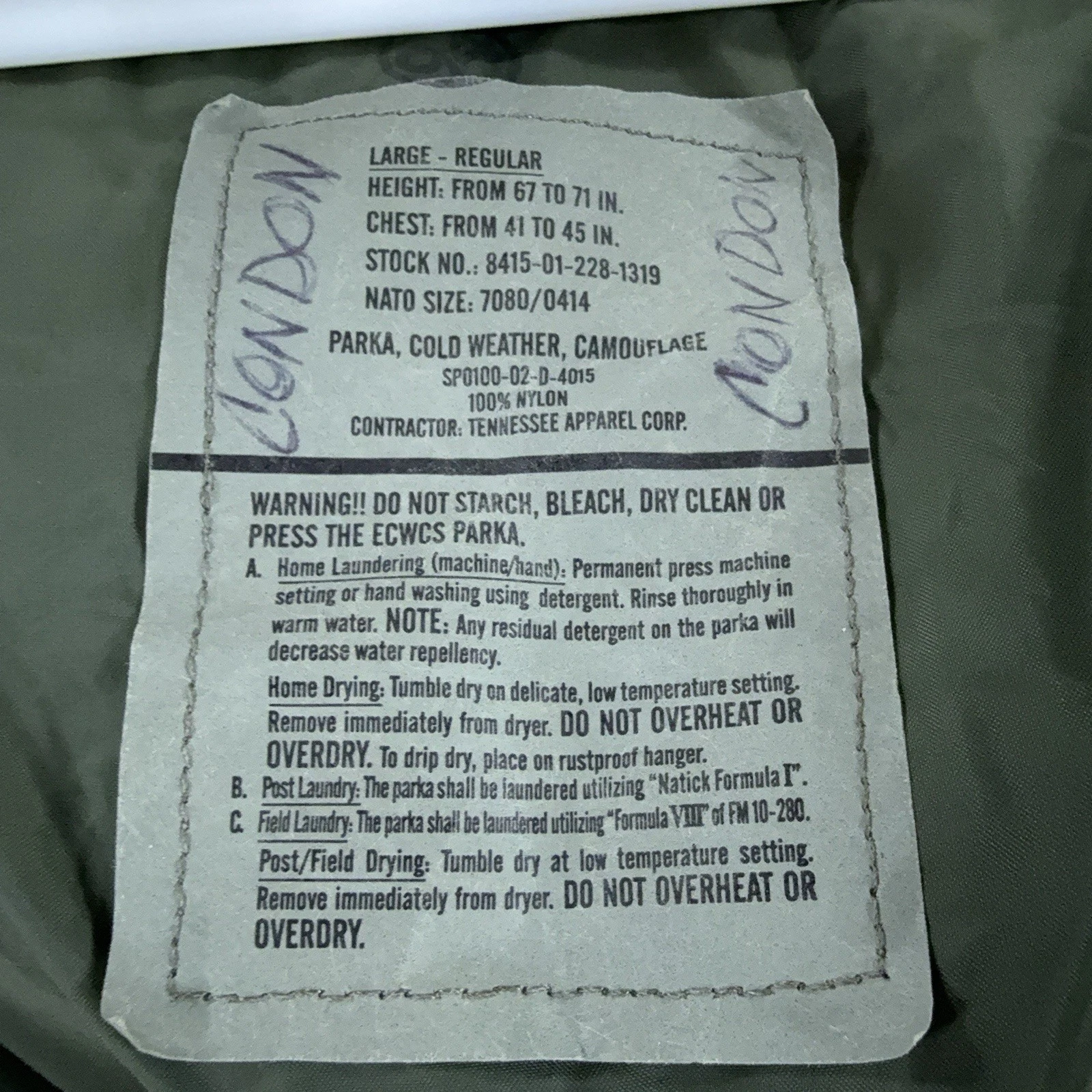 US Military ECWCS Gen 1 Woodland Camo Cold Weather Parka Jacket Pants Set Large - product detail image 14
