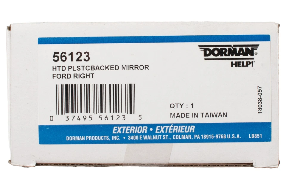 Dorman Help! Espejo retrovisor derecho de plástico térmico para Ford Taurus 56123 2000-2007 Foto 4 de 4