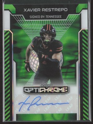 2025 Leaf Optichrome #BA-XR1 Xavier Restrepo Base Autographs Lava Green #/6
