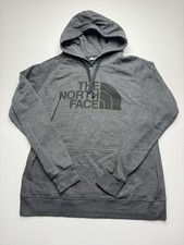 The North Face Hoodie Womens Large Gray Fleece Pullover Logo Kangaroo Pocket
