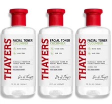 3 Pack: Thayers Facial Toner Witch Hazel Cucumber Aloe Vera Alcohol-Free 8 oz