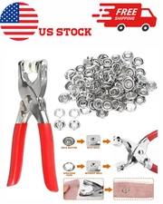 400pcs Prong Pliers Ring Press Studs Snap Popper Fasteners Sewing DIY Tool Kit